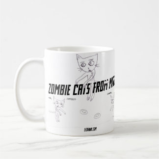 Taza De Café Gatos del zombi de Marte #06