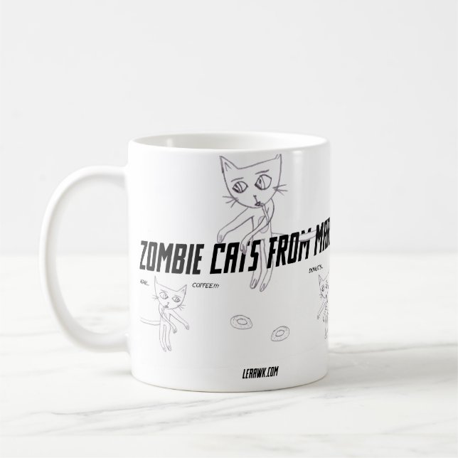 Taza De Café Gatos del zombi de Marte #06 (Izquierda)