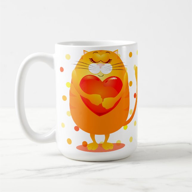 Taza De Café Gatos dulces enamorados, cerdo (Izquierda)