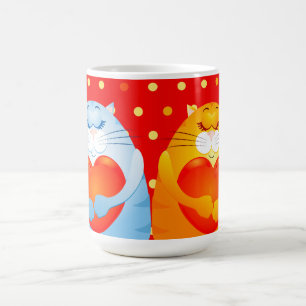 Taza De Café Gatos dulces enamorados, cerdo