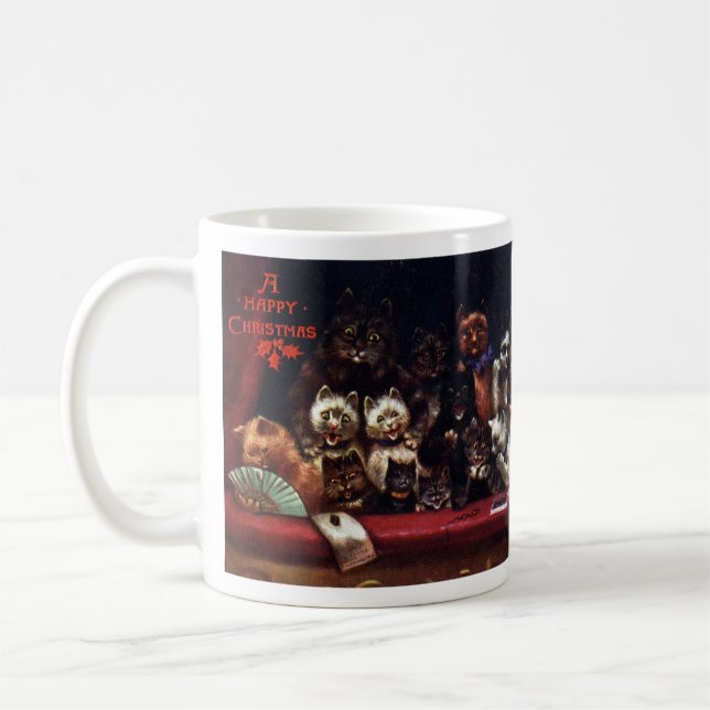 Taza De Café Gatos en el teatro para el navidad (Izquierda)