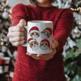 Taza De Café Gatos en gorras Navidades