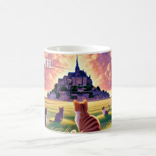 Taza De Café Gatos en Mont Saint-Michel Francia