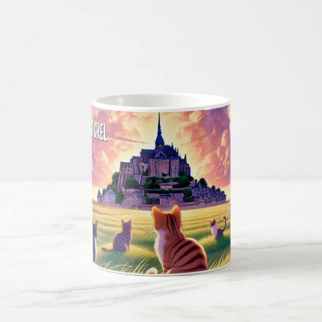 Taza De Café Gatos en Mont Saint-Michel Francia (Centro)