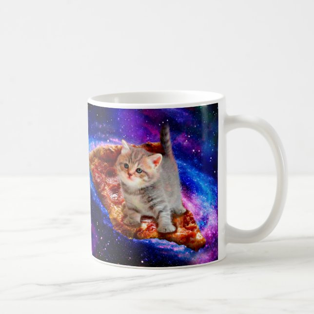 Taza De Café Gatos en pizza espacial (Derecha)