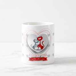 Taza De Café Gatos enamorados del corazón