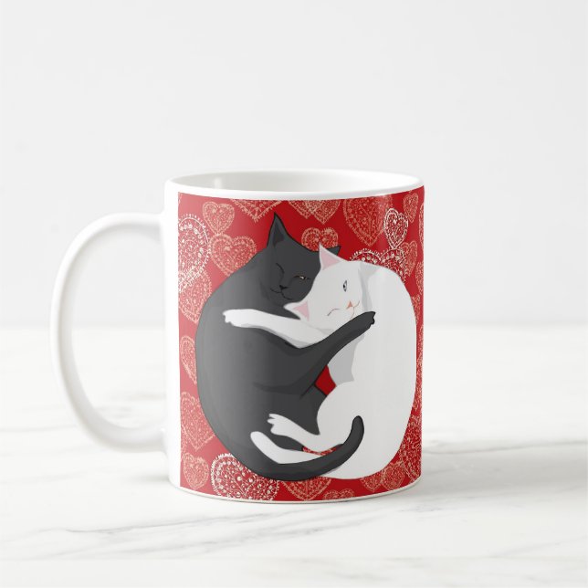 Taza De Café Gatos enamorados: Paulie y Angie... Amantes (Izquierda)