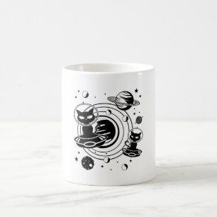 Taza De Café Gatos extranjeros gatos Ufo Espacio Mascotas de ga