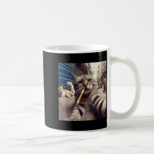 Taza De Café Gatos Gángsters Gatos Callejeros Selfie Meme Diver