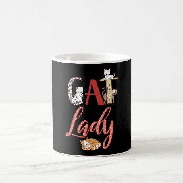 Taza De Café Gatos - Gato Dama Gato Amante (Centro)