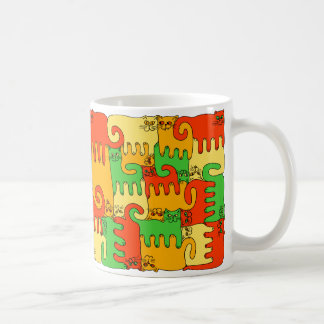 Taza De Café Gatos "hojas del rompecabezas de otoño "
