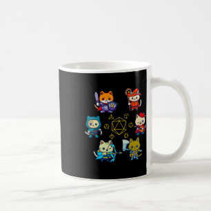 Taza De Café Gatos Jugadores De Rpg Dados D20 Gatos Friki Geek