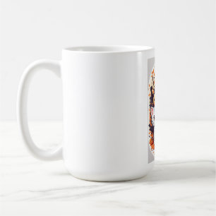 Taza De Café Gatos lindos de Halloween con tarjeta de calabaza