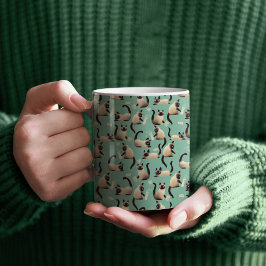 Taza De Café Gatos malvados siameses golpean las cosas