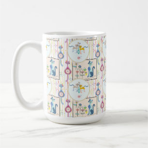 Taza De Café Gatos Mod Robando Pared