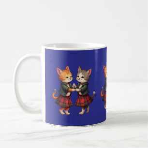 Taza De Café Gatos naranjas bailando Ceilidh escocés