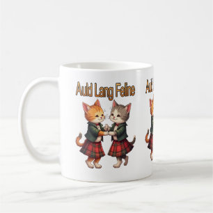 Taza De Café Gatos Naranjas Felinos de Auld Lang Syne Bailando