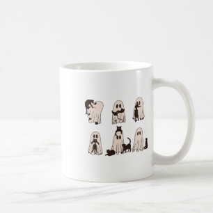 Taza De Café Gatos Negros Con Disfraz Fantasma - Hallo De Gato