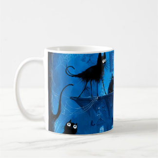 Taza De Café Gatos negros góticos caprichosos de Halloween espe