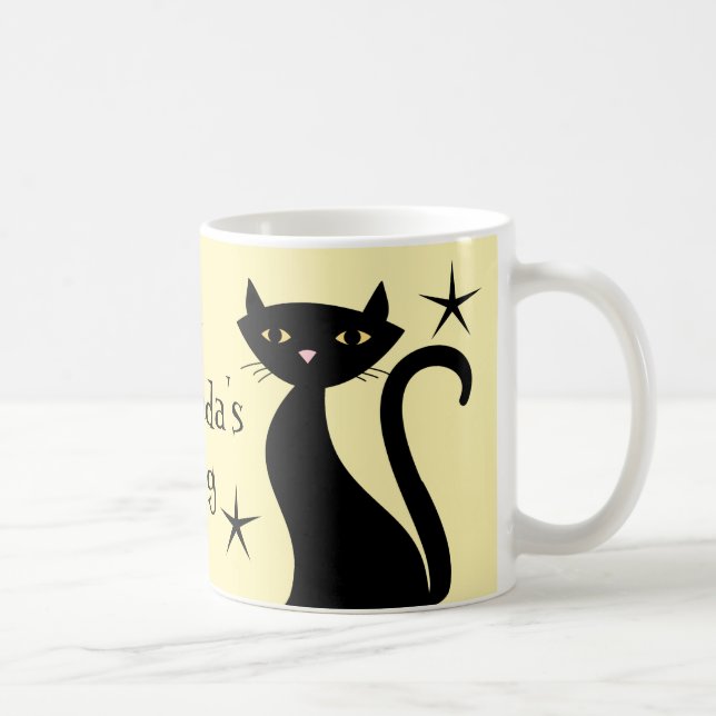 Taza De Café Gatos negros retro, amarillo sunnyday (Derecha)