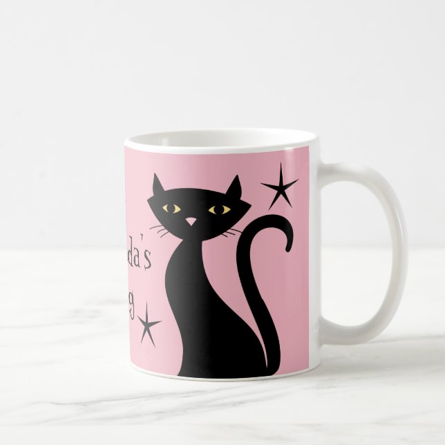 Taza De Café Gatos negros retro, rosa baby boomer (Derecha)