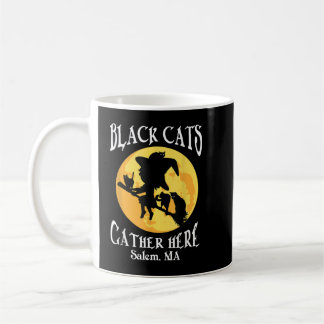 Taza De Café Gatos negros se reúnen aquí Salem, MAMÁ Bruja Hall