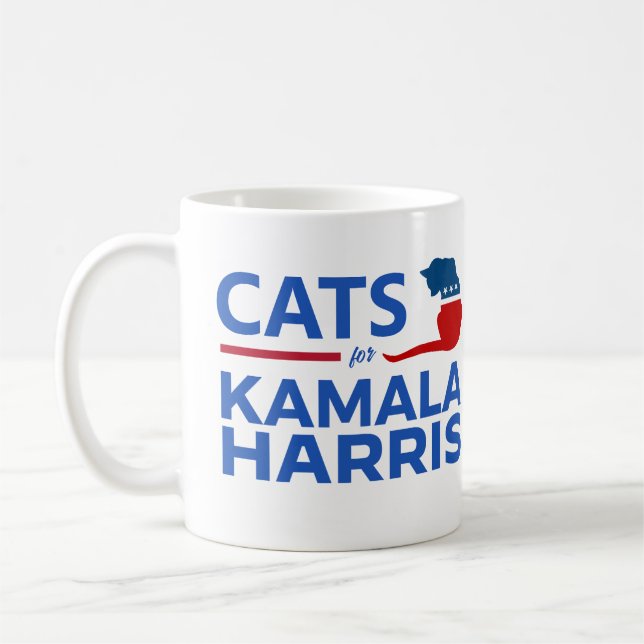 Taza De Café Gatos para Kamala Harris (Izquierda)