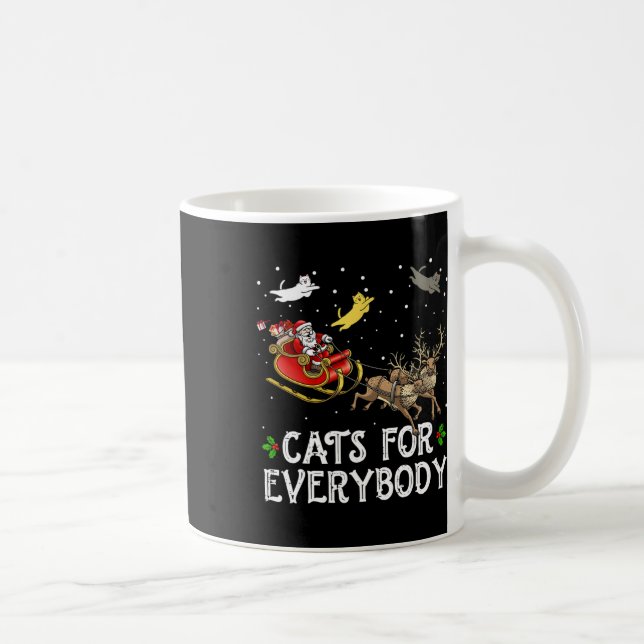 Taza De Café Gatos Para Todos Navidades Gato Diversión Noche Mu (Derecha)