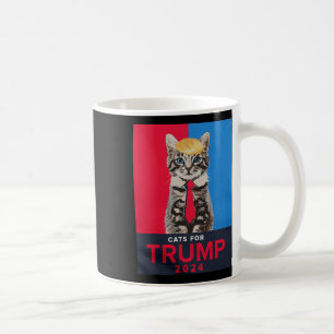 Taza De Café Gatos para Trump 2024 Camiseta Divertida para Vanc