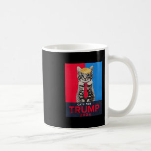 Taza De Café Gatos para Trump Camiseta Divertida para Vance Tru