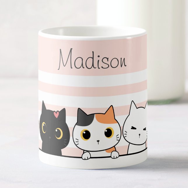 Taza De Café Gatos pequeños personalizados (Subido por el creador)