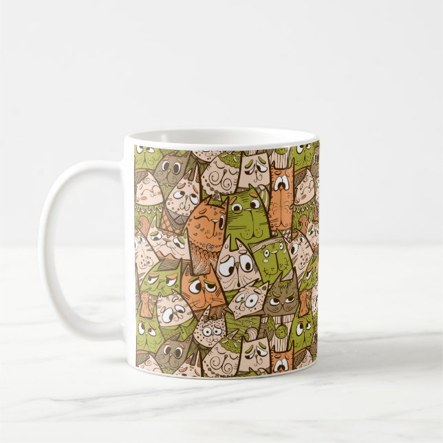 Taza De Café Gatos Personalizados divertidos (Izquierda)