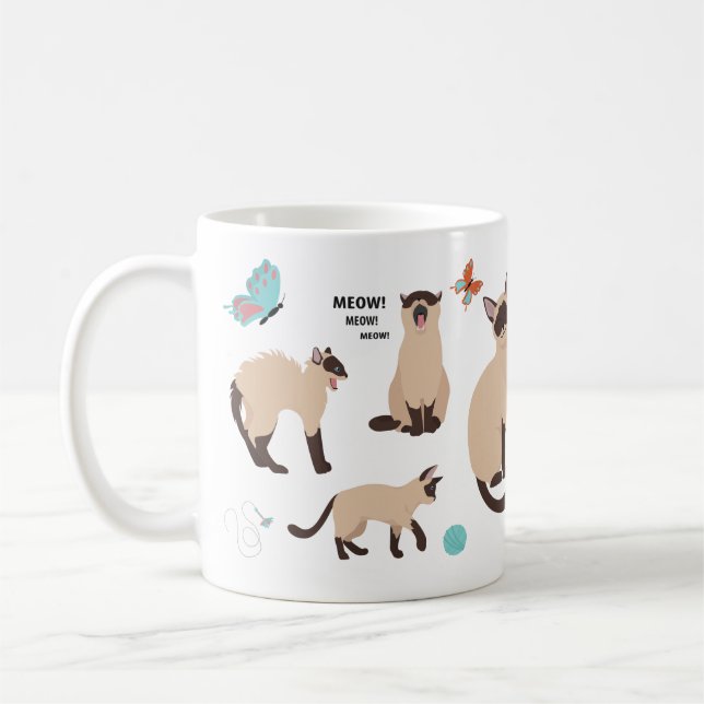 Taza De Café Gatos personalizados divertidos (Izquierda)