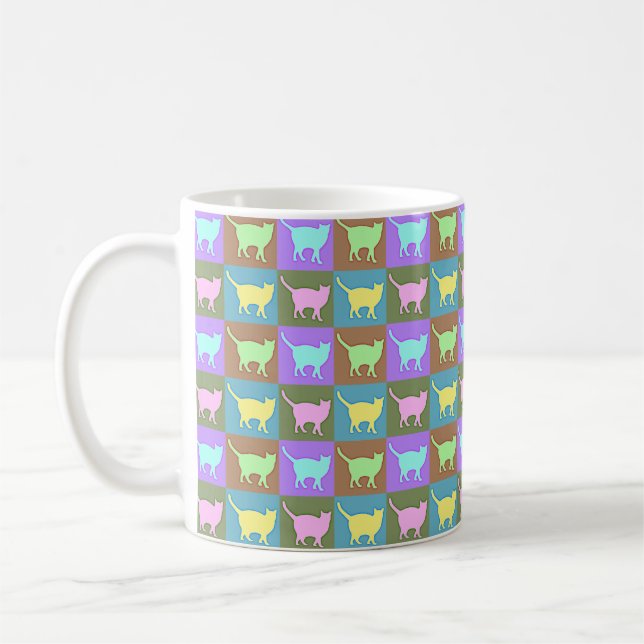 Taza De Café Gatos Pop Art (Izquierda)