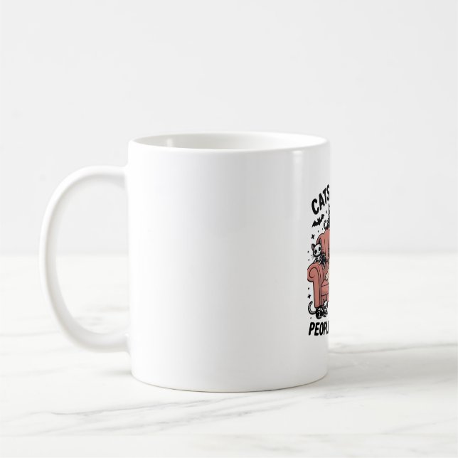 Taza De Café Gatos Porque La Gente Es Famosa Y Tonto Halloween (Izquierda)