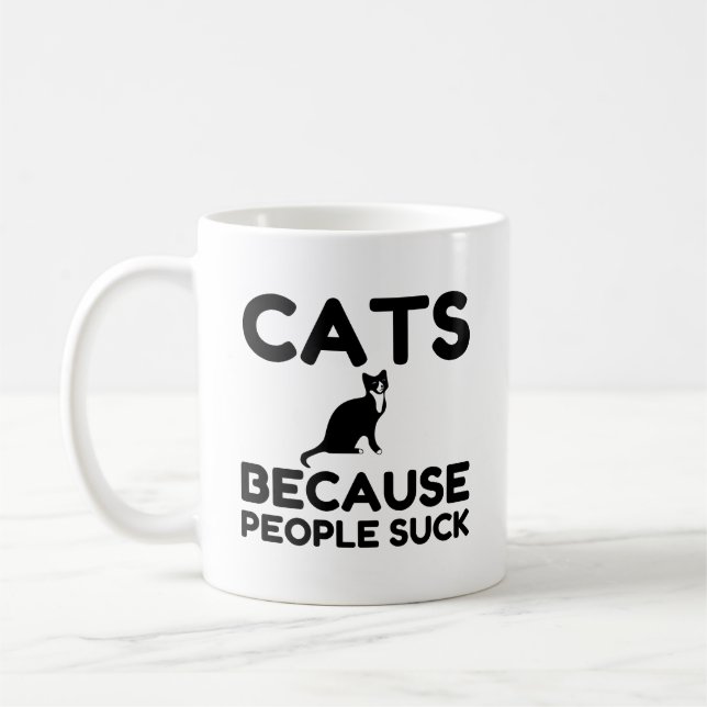 Taza De Café Gatos Porque La Gente Suele (Izquierda)