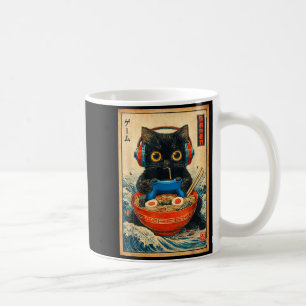 Taza De Café Gatos Ramen Japonés Camisetas Gráficas Divertidas 