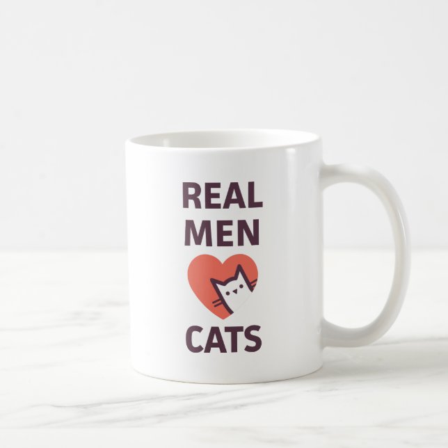 Taza De Café Gatos reales del amor de los hombres (Derecha)