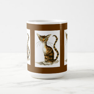 Taza De Café Gatos tabús marrones en la mugre alta