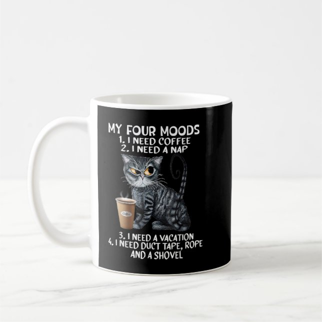 Taza De Café Gatos y café, mi estado de ánimo, amantes del gato (Izquierda)