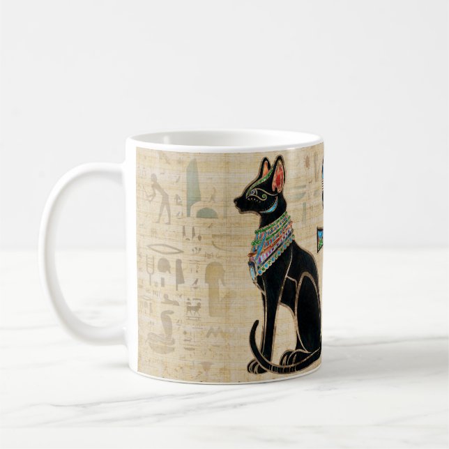 Taza De Café Gatos y cruz de tobillo egipcios (Izquierda)