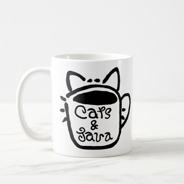 Taza De Café Gatos y Java Negro (Izquierda)