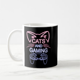 Taza De Café Gatos Y Juegos Graciosos Gante Amante Gaming Gigan