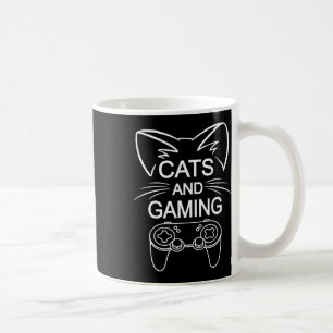 Taza De Café Gatos Y Juegos Graciosos Gante Amante Gaming Gigan