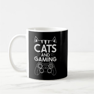 Taza De Café Gatos Y Juegos Graciosos Gante Amante Gaming Gigan