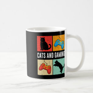 Taza De Café Gatos Y Juegos Para El Juego De Videojuego De Gato