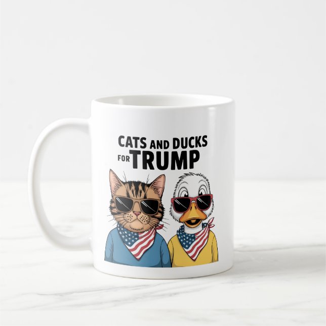 Taza De Café Gatos Y Patos Para El Presidente Trump, Trump (Izquierda)