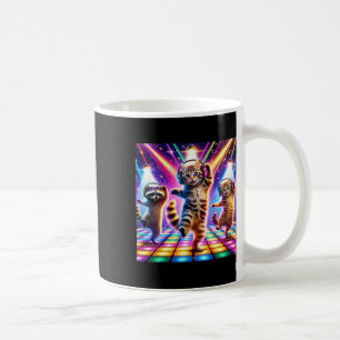 Taza De Café Gatos Y Racconos Con Auriculares Bailando En La D