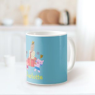 Taza De Café Gatos y regalos cortos Nombre azul