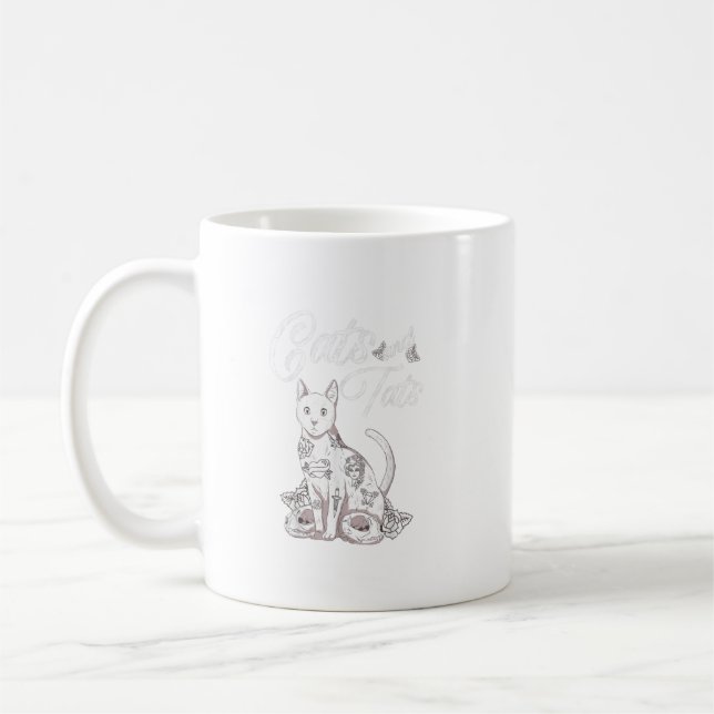 Taza De Café Gatos Y Tatuajes Artista De Tatuajes Tintados Gato (Izquierda)